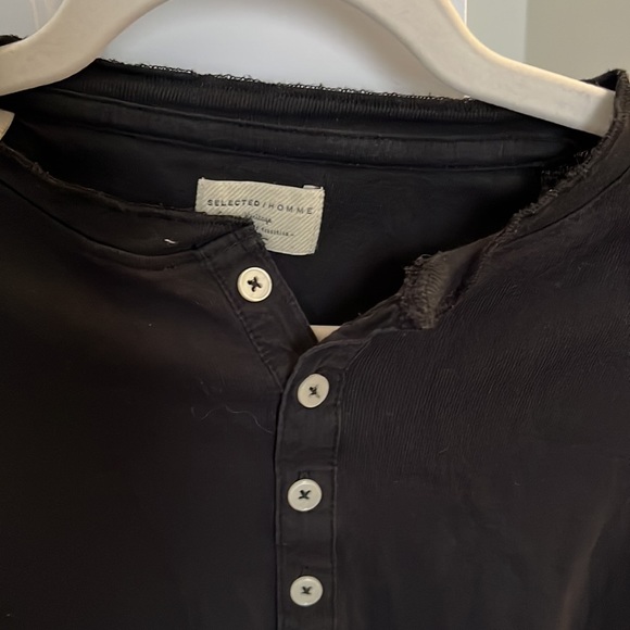 Selected Homme Black Henley - Size Small - Picture 2 of 2